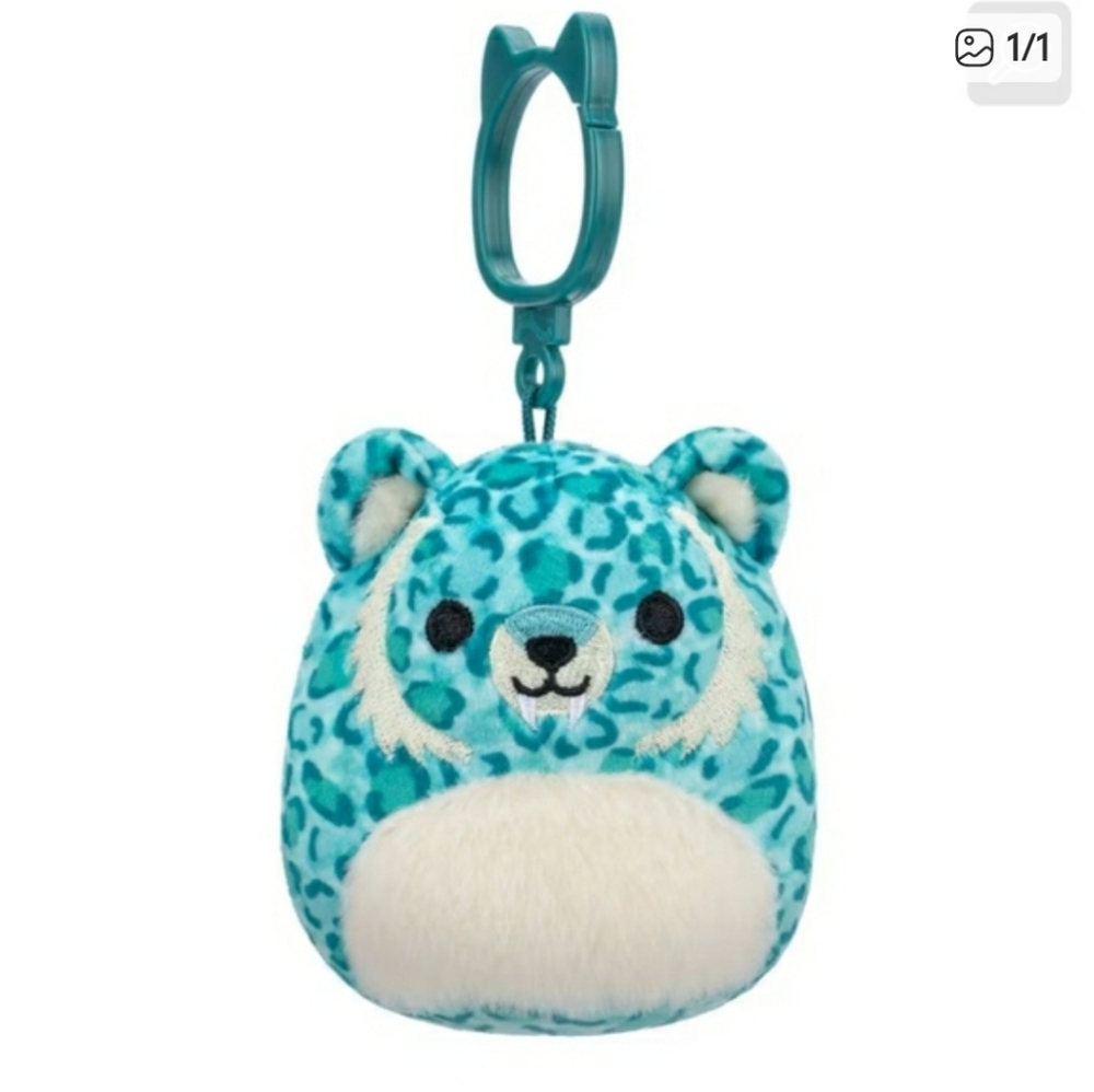 Griffin The Saber Tooth Tiger 3" Squishmallow Clip Plush NEW WITH TAGS